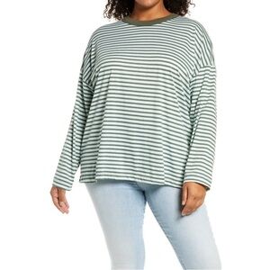 NWT BP Oversized Strriped Long Sleeve Boyfriend T-shirt Size X-Small